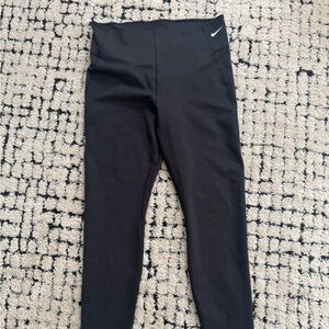 Nike Black High-Waist Leggings with White Swoosh